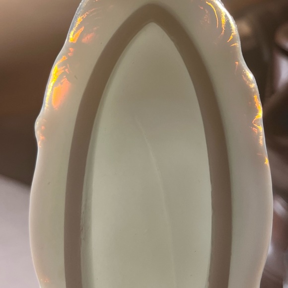 Sold!1950s Fostoria Jenny Lind Milk Glass Hat Pin Box And Oval Vanity Tray - Picture 5 of 10